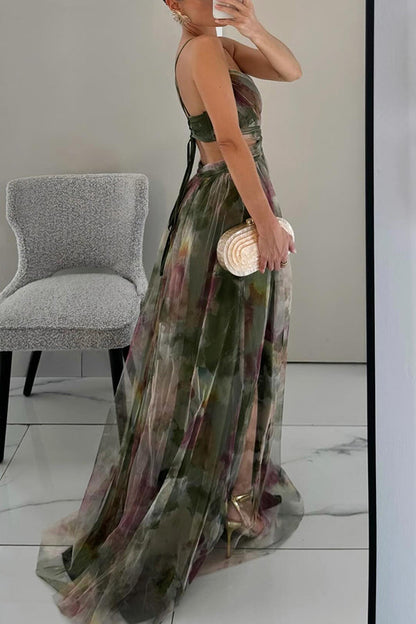 Eléna - Abito Lungo Elegante e Floreale