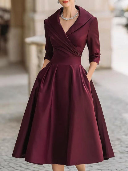 Lina - Abito midi in raso