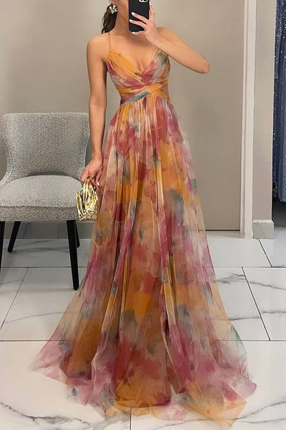 Eléna - Abito Lungo Elegante e Floreale
