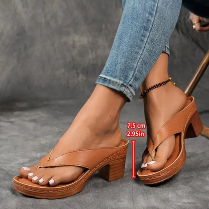 Cinzia - Sandali Comodi Con Tacco Spesso