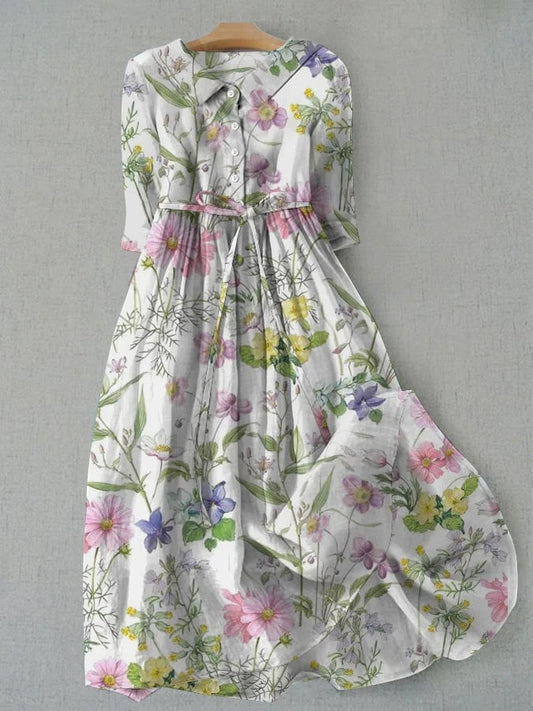 Dahlia Dress - Abito floreale vintage a trapezio per l’estate