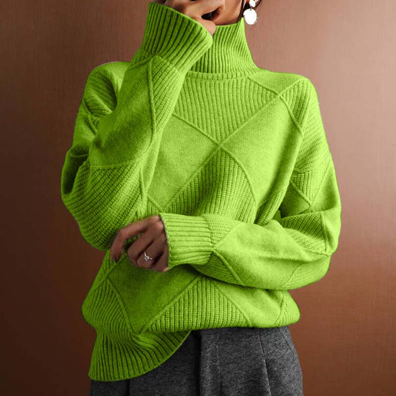 Viola | Maglia a Collo Alto Lavorata