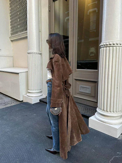 Olivia - Cappotto Trench Classico in Camoscio