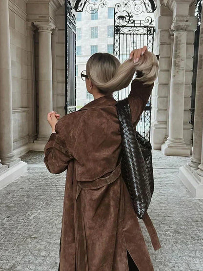 Olivia - Cappotto Trench Classico in Camoscio