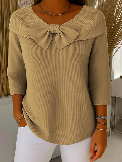 Clara | Maglia Elegante con Fiocco in Maglia Morbida